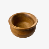 Wooden bowl on a white background