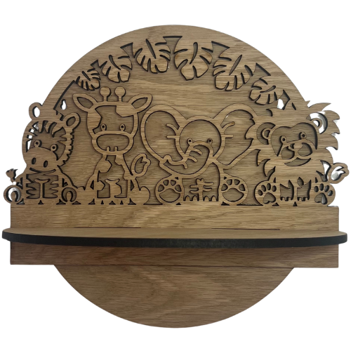 Safari Friends Shelf for Baby Monitor in Home Nursery Safari Theme