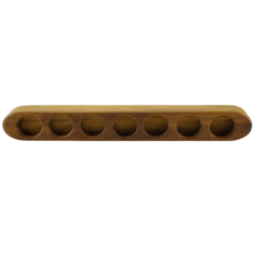 Seven Tea Light Candle Oak Holder
