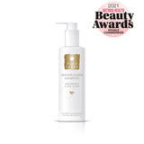 Shampoo bottle with 'Pure Lakes' branding and '2021 Natural Health Beauty Awards Highly Commended' badge on a white background.