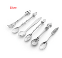 Silver cutlery set on a white background with 'Silver' label.