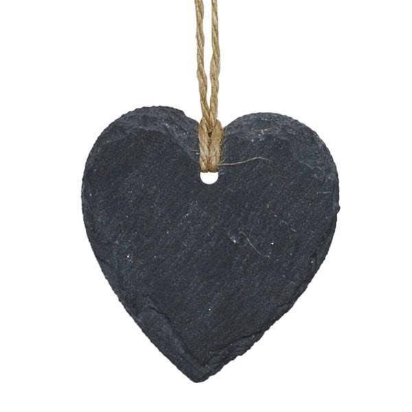 A heart shaped slate tag for personalisation