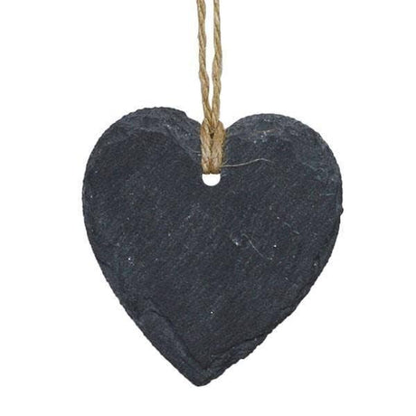 A heart shaped slate tag for personalisation