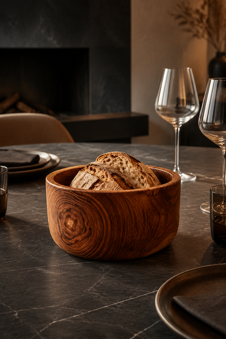 Small Teak Root Salad & Serving Bowl – 15cm