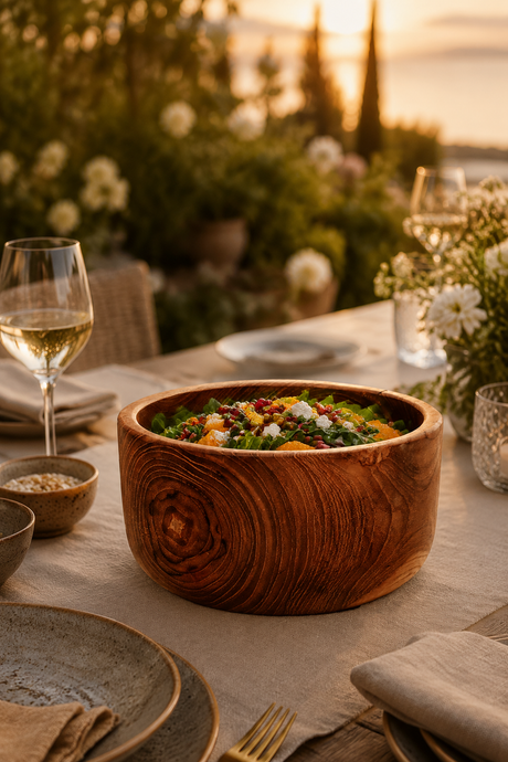 Small Teak Root Salad & Serving Bowl – 15cm