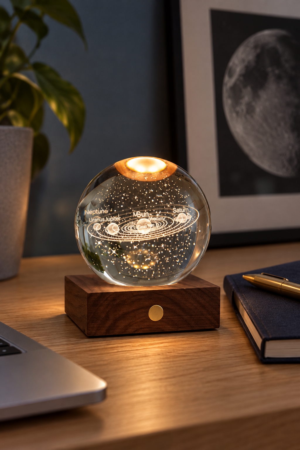 Solar System Crystal Light – Rechargeable Table Lamp
