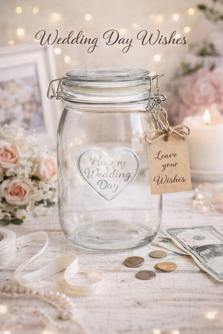 The Rosebury Heart Glass Storage Jar (1000ml) with Optional Personalised Engraving