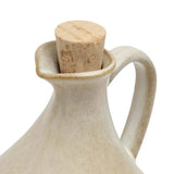 White Ceramic Olive Oil Bottle – Pear-Shaped with cork stopper on a white background