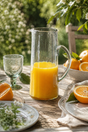 Winchcombe clear recycled glass serving jug with curved handle
