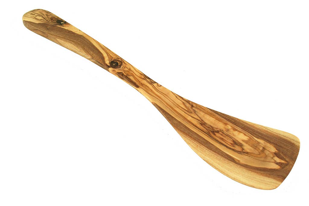 Wooden spatula on a white background