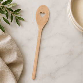wooden spoons with heart design