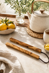 Wooden heat-resistant pan rest made from olive wood