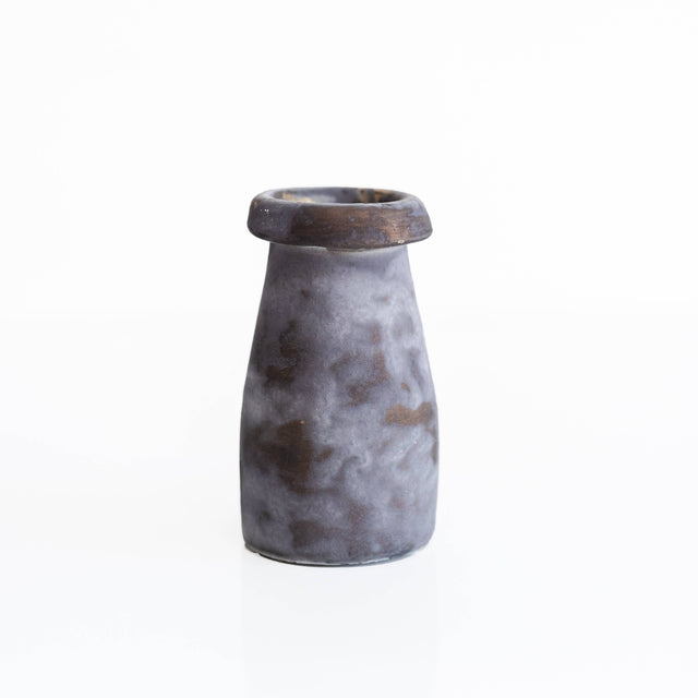 Aoife Glass Bud Vase – Small Stone Smoked Swell Vase