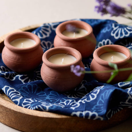 Handmade Terracotta Candle Set – Murgan Box of Four