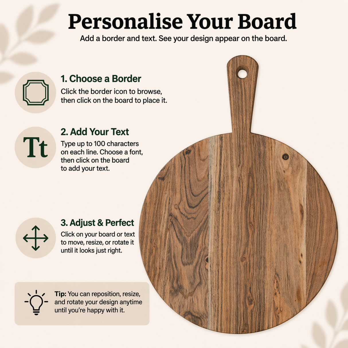 Personalised Acacia Wood Pizza Serving Board