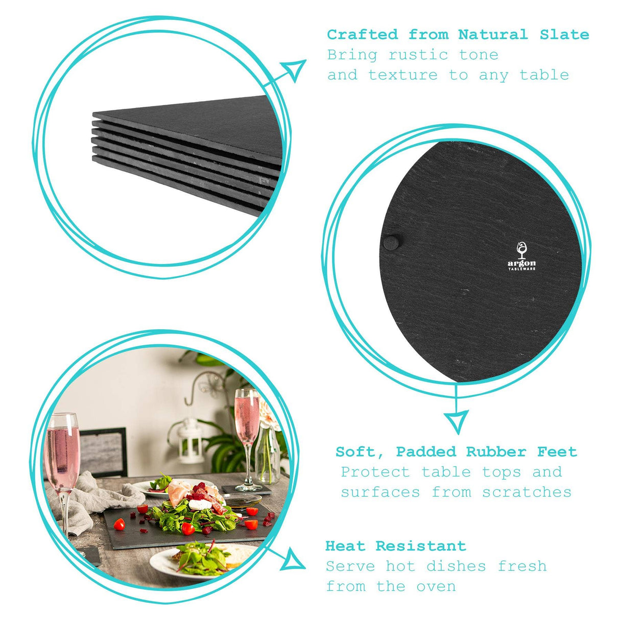 Square Natural Slate Placemat – 33cm
