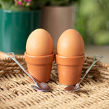 Plant Pot Egg Cups with Shovel Spoons – Set of 2