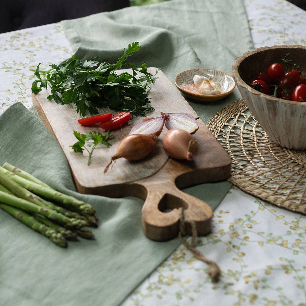 Large Mango Wood Chopping Board with Heart Detail