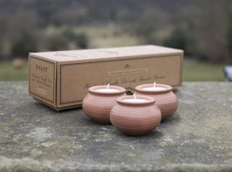 Karan Handmade Terracotta Candles – Box of Three