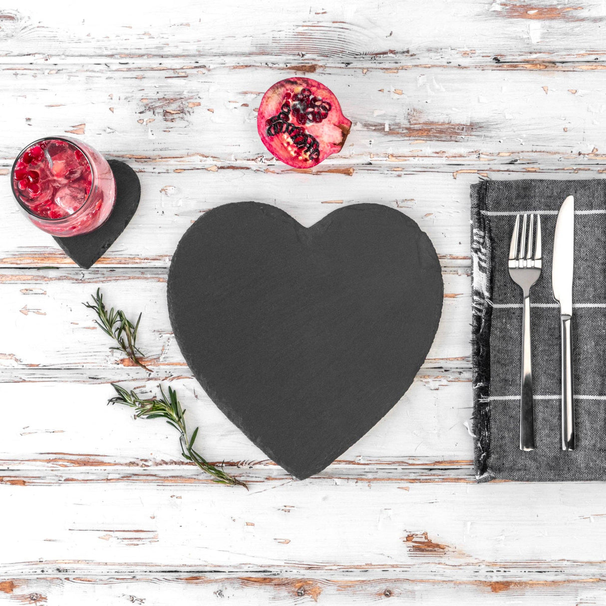 Personalised Heart-Shaped Slate Placemat