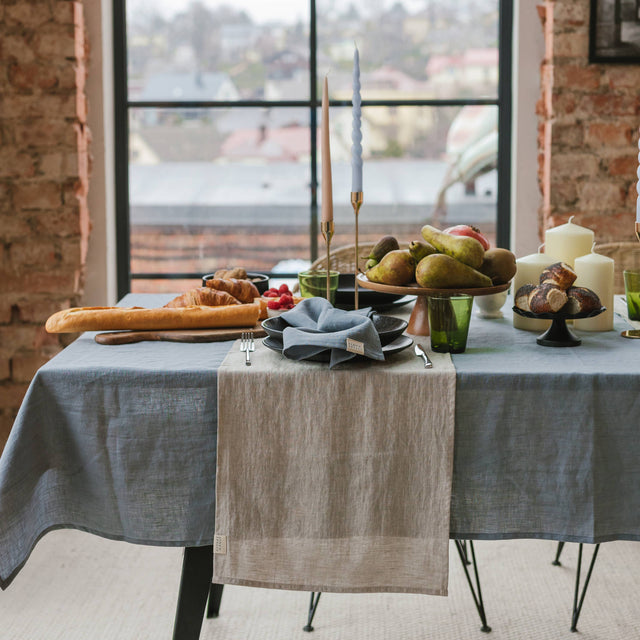 Natural Melange Linen Table Runner