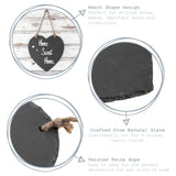 Personalised Large Heart Slate Sign | Engraved Hanging Slate Board