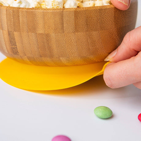 Tiny Dining Kids Bamboo Bowl with Suction Cup – Yellow