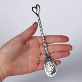 Heart Pewter Love Spoon, Jam Jar Spoons With Hooks