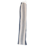 Striped fabric on a hanger against a white background