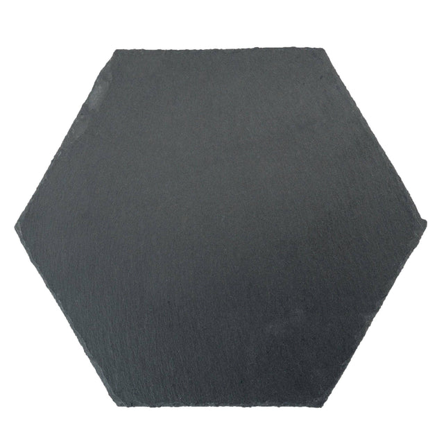 Hexagonal Natural Slate Placemat – 26cm (Optional Engraving)