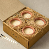Handmade Terracotta Candles | Murgan Beeswax Candle Set of 4