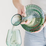 Twist Green Glass Wine Decanter – 1.8L Swirl Design