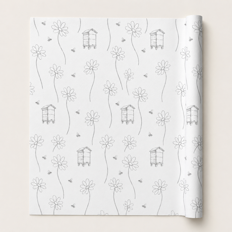 Daisy & Beehive Wrapping Paper – A1 Botanical Gift Wrap