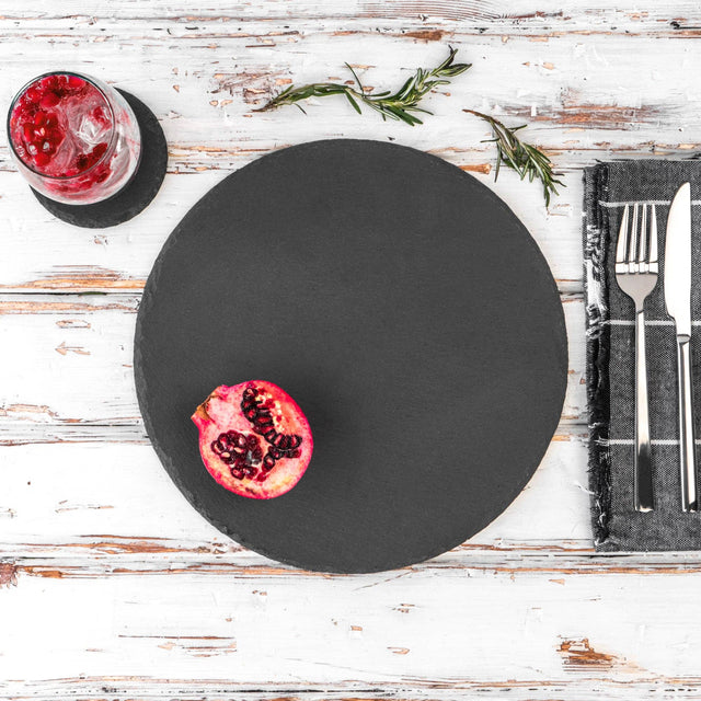 Round Natural Slate Placemats (Optional Add Engraving)