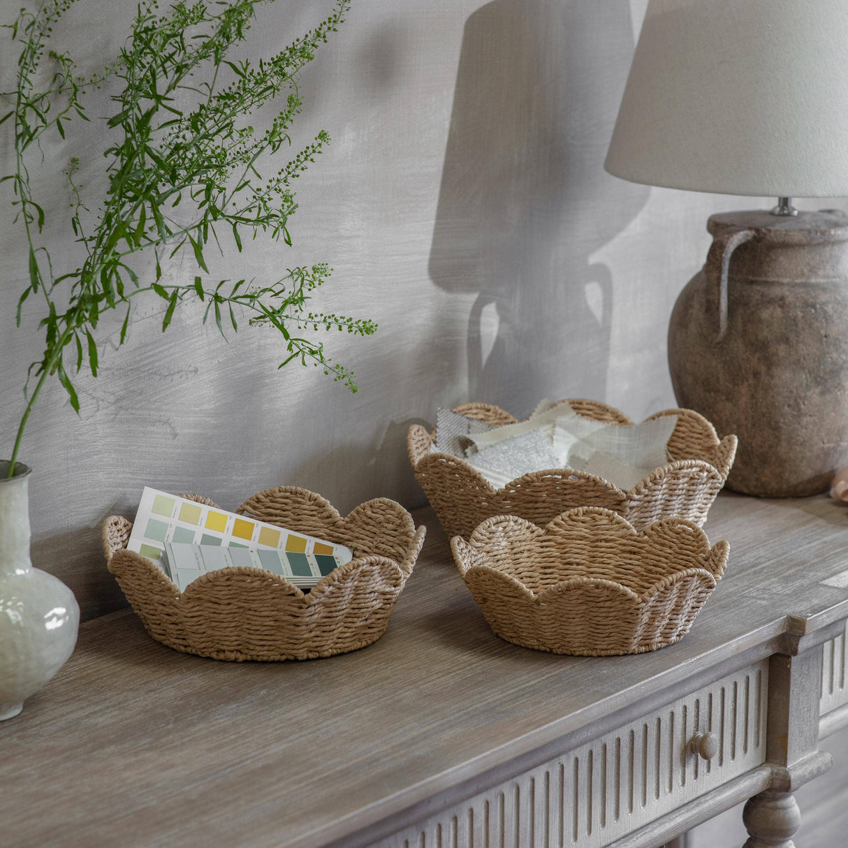 Brookham Scalloped Storage Baskets – Set of 3