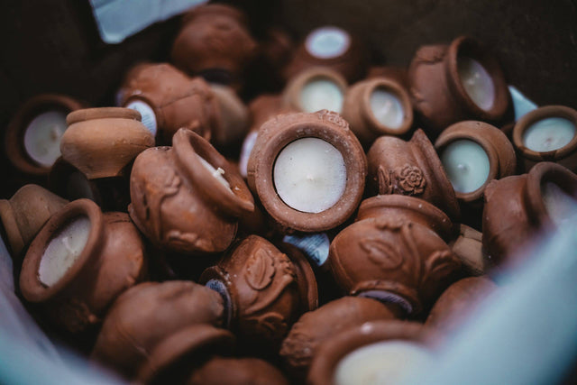 Handmade Terracotta Lavender Candles | Megah Set of 6