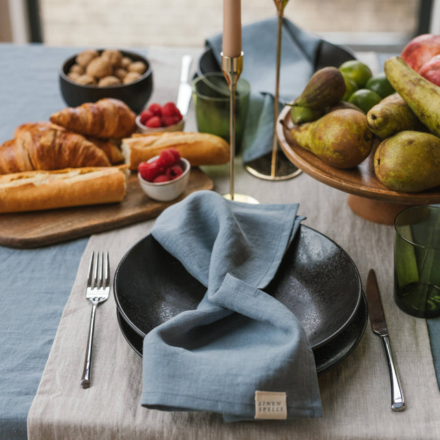 Dark Grey Linen Napkin Set Of 2