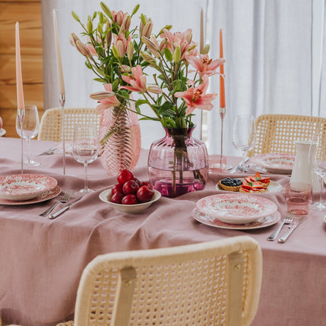 Woodrose Stone-Washed Linen Tablecloth