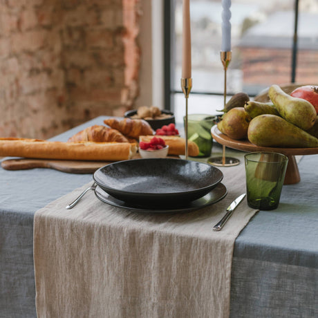 Natural Melange Linen Table Runner