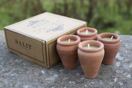 Handmade Terracotta Lavender Candles | Vishal Set of 4