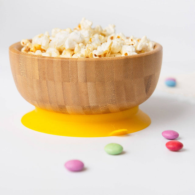 Tiny Dining Kids Bamboo Bowl with Suction Cup – Yellow