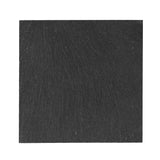 Solid black square slate coaster on a white background