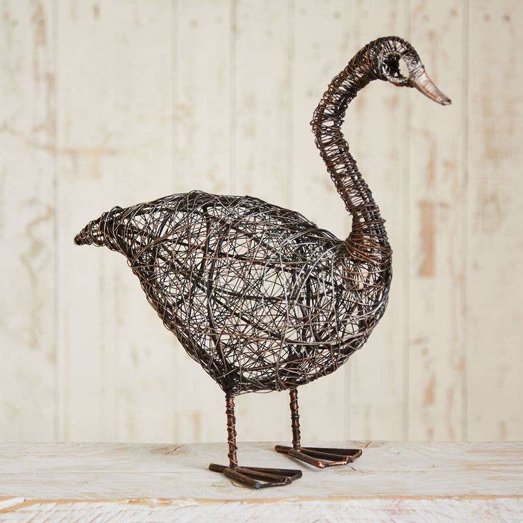 Handmade Wire Duck Garden Ornament