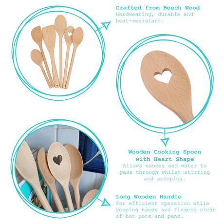 Wooden Heart Cooking Spoon – 30cm Beech Wood Spoon