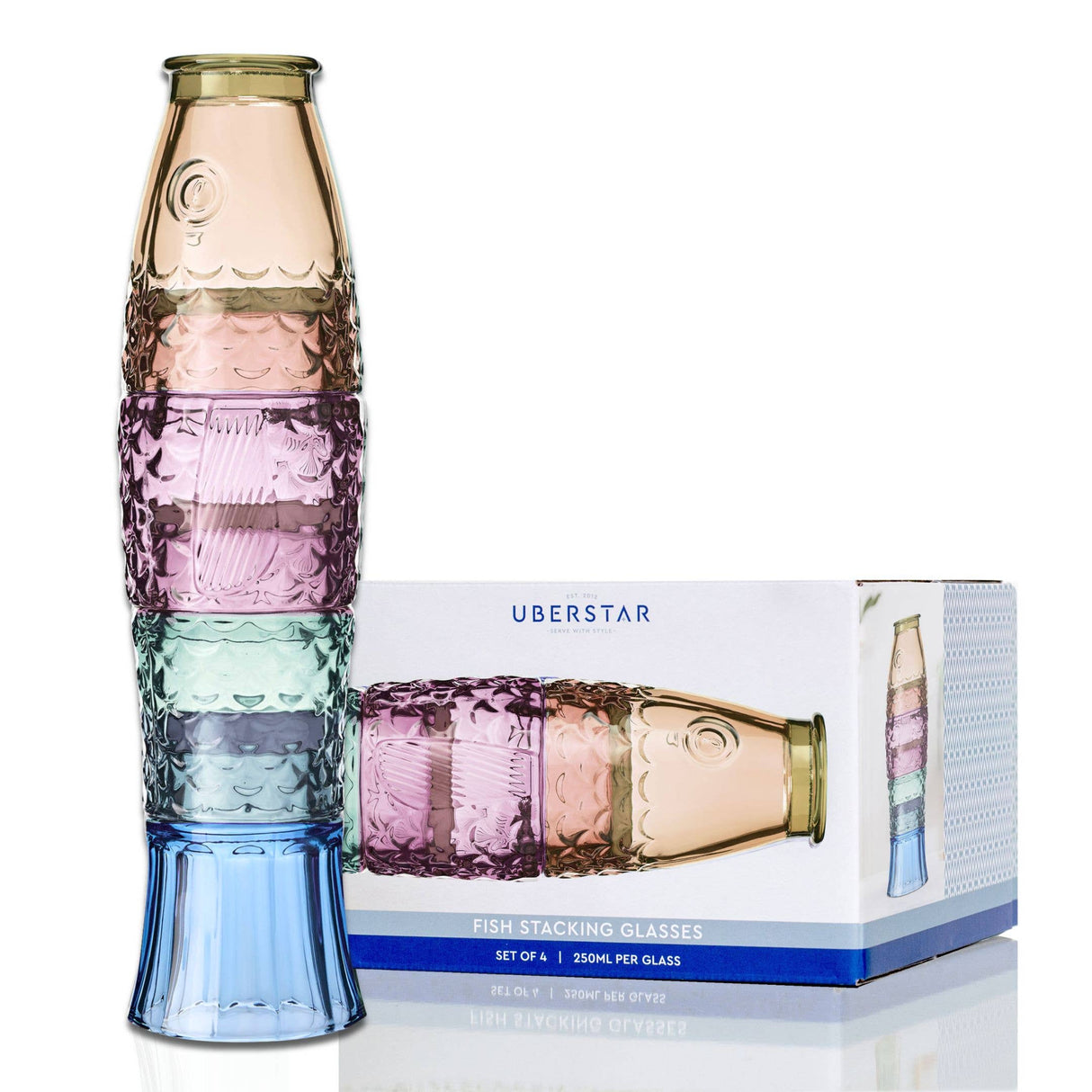 Rainbow Fish Stacking Drinking Glasses – Set of 4