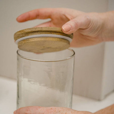 Chatsworth Hammered Glass Storage Jar with Wooden Lid