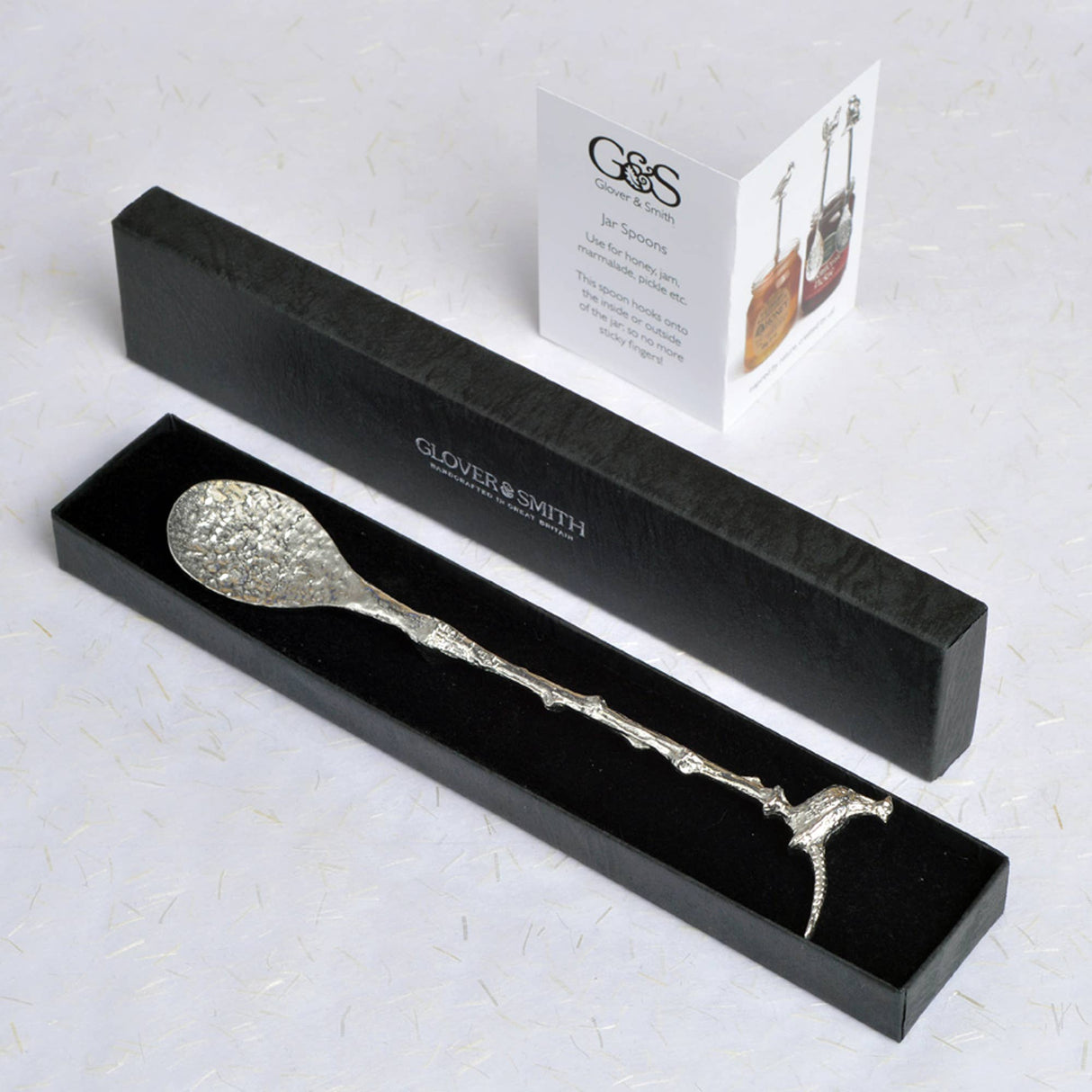Pheasant Jam Spoon | Long Pewter Spoons with a hook for Jars