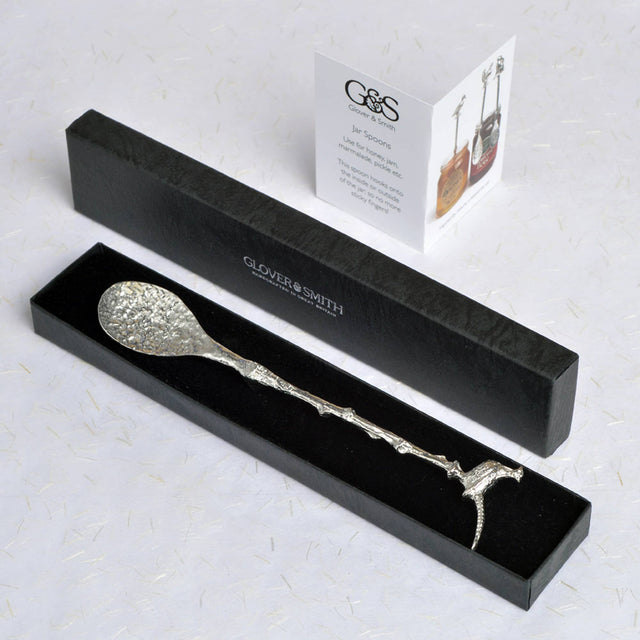 Pheasant Jam Spoon | Long Pewter Spoons with a hook for Jars