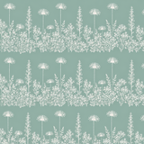 Wrapping paper with White floral pattern on a teal background