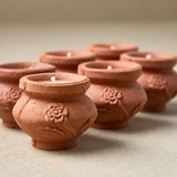 Handmade Terracotta Rose Candles | Megah Beeswax Set of 6